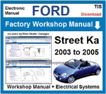 Ford streetka Service Repair Workshop Manual